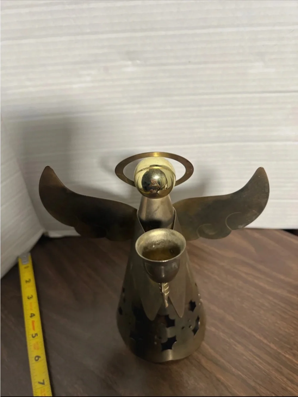 Source Unknown Brass Angel Candle Holder - Gold Tone